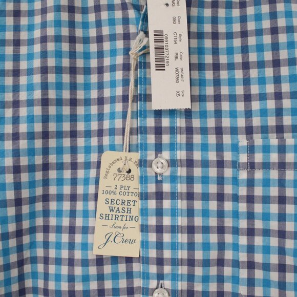 NWT J Crew shirt mens XS 2 Ply Cotton Shirting Button Down gingham Plaid Classic - Picture 3 of 13
